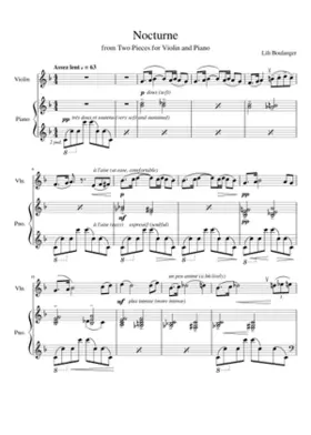Nocturne from Two Pieces for Violin and Piano
