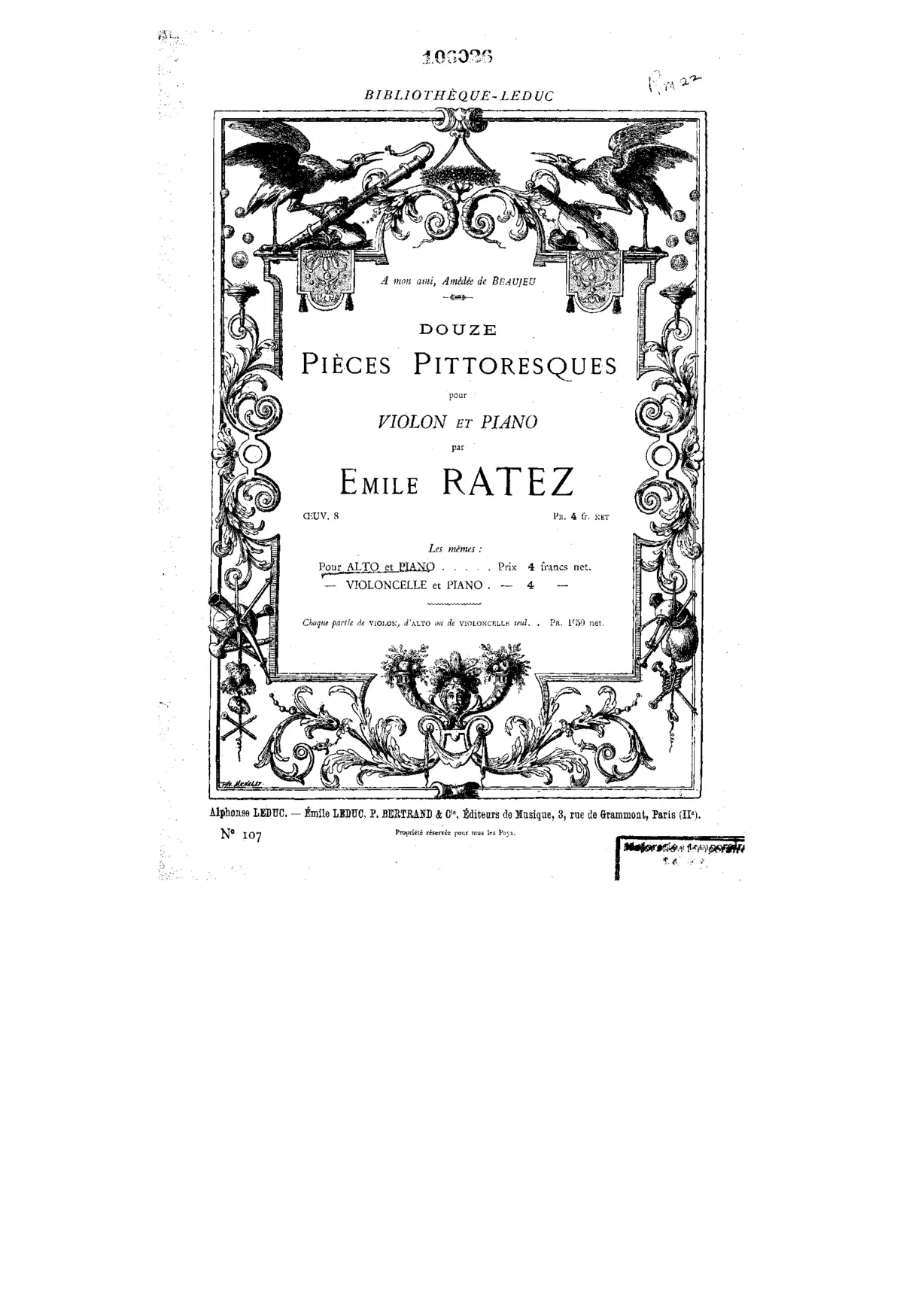 Douze pièces pittoresques pour violon et piano - Page 1