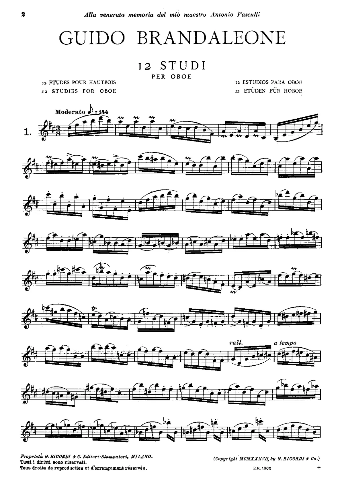 12 Etudes for oboe - Page 1