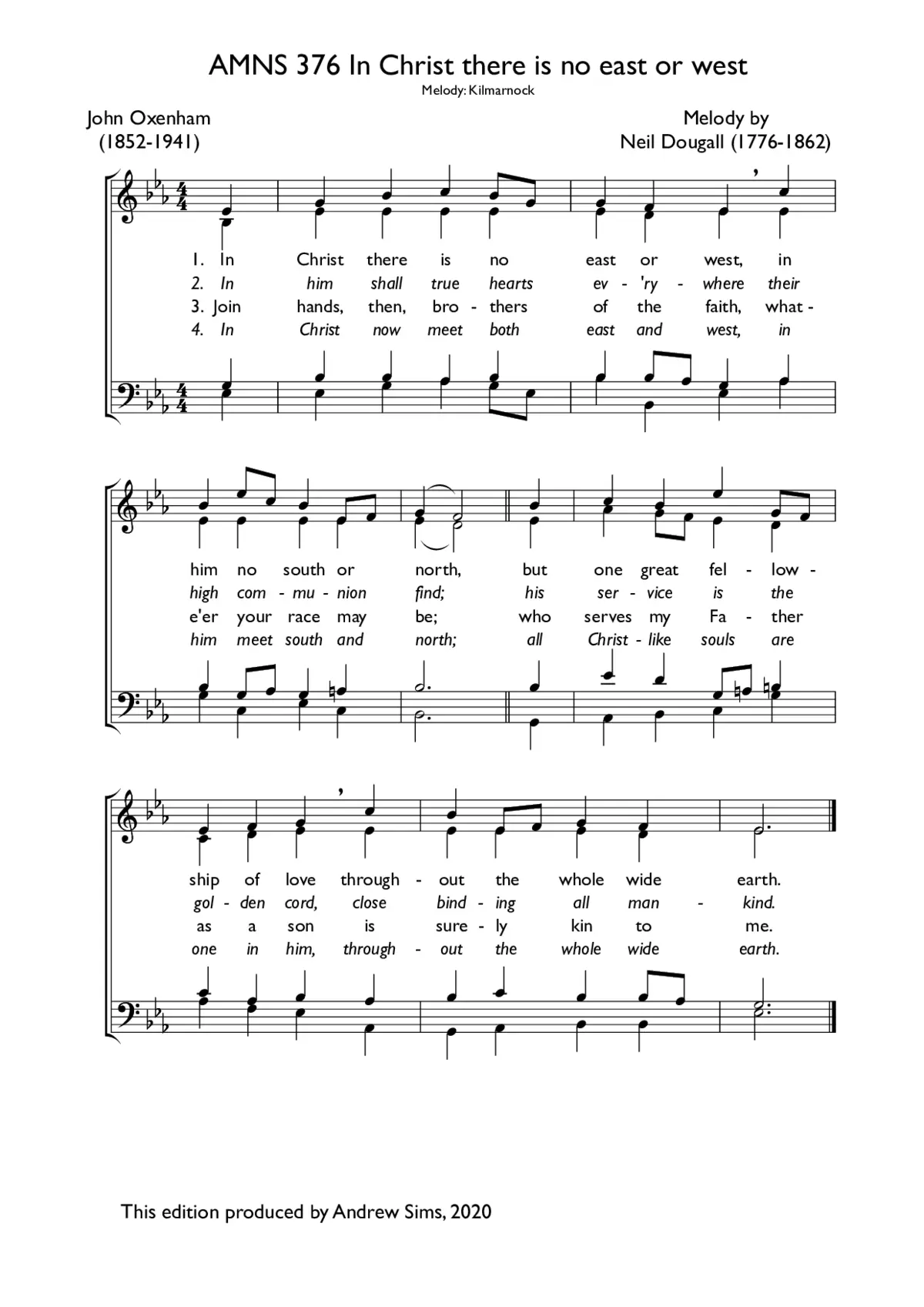 In Christ there is no east or west - Page 1