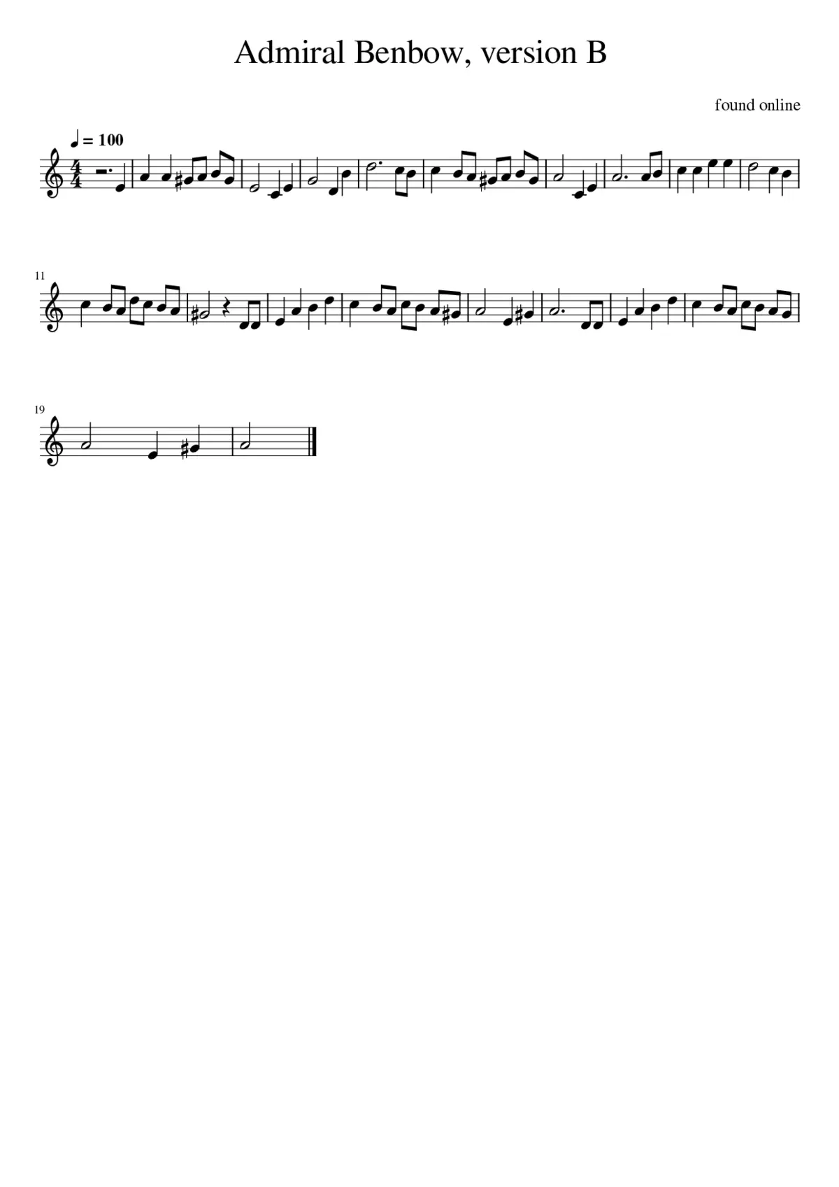 Admiral Benbow version B - Page 1