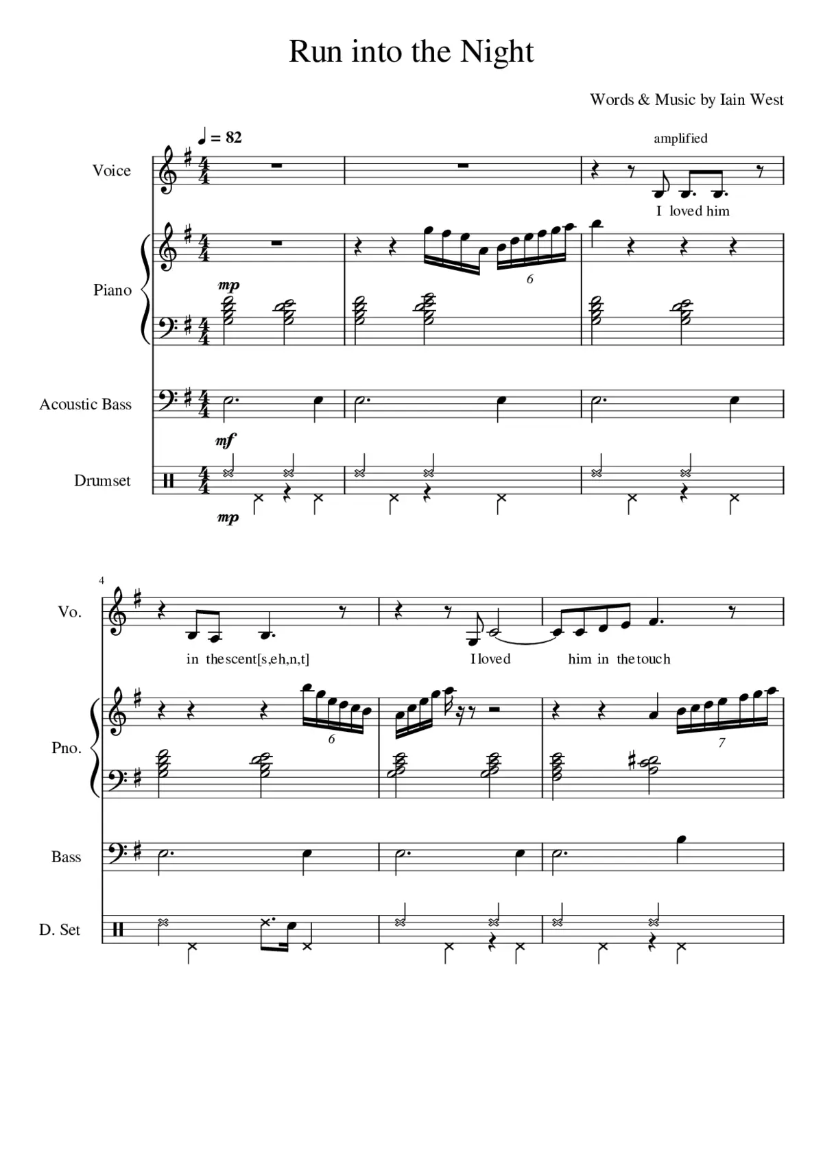 Run into the night - for jazz trio - Page 1