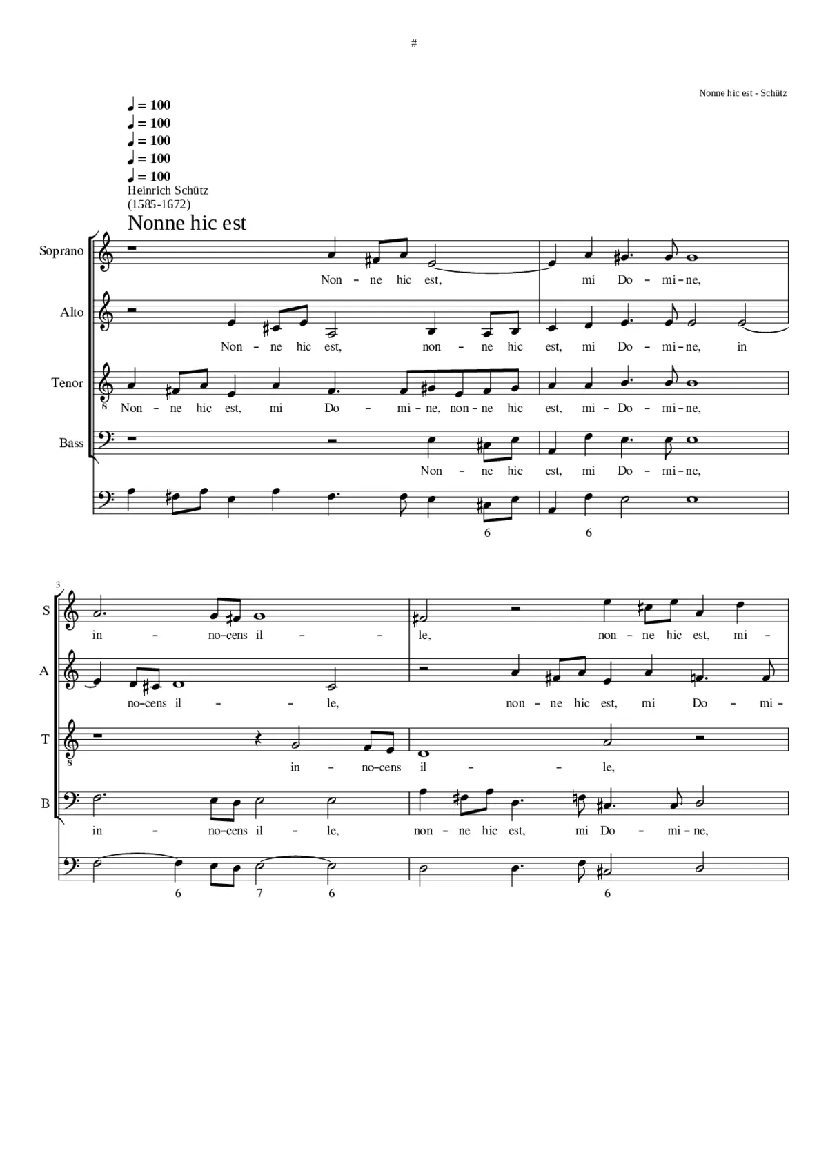Nonne hic est mi Domine innocens ille SWV 74 - Page 1