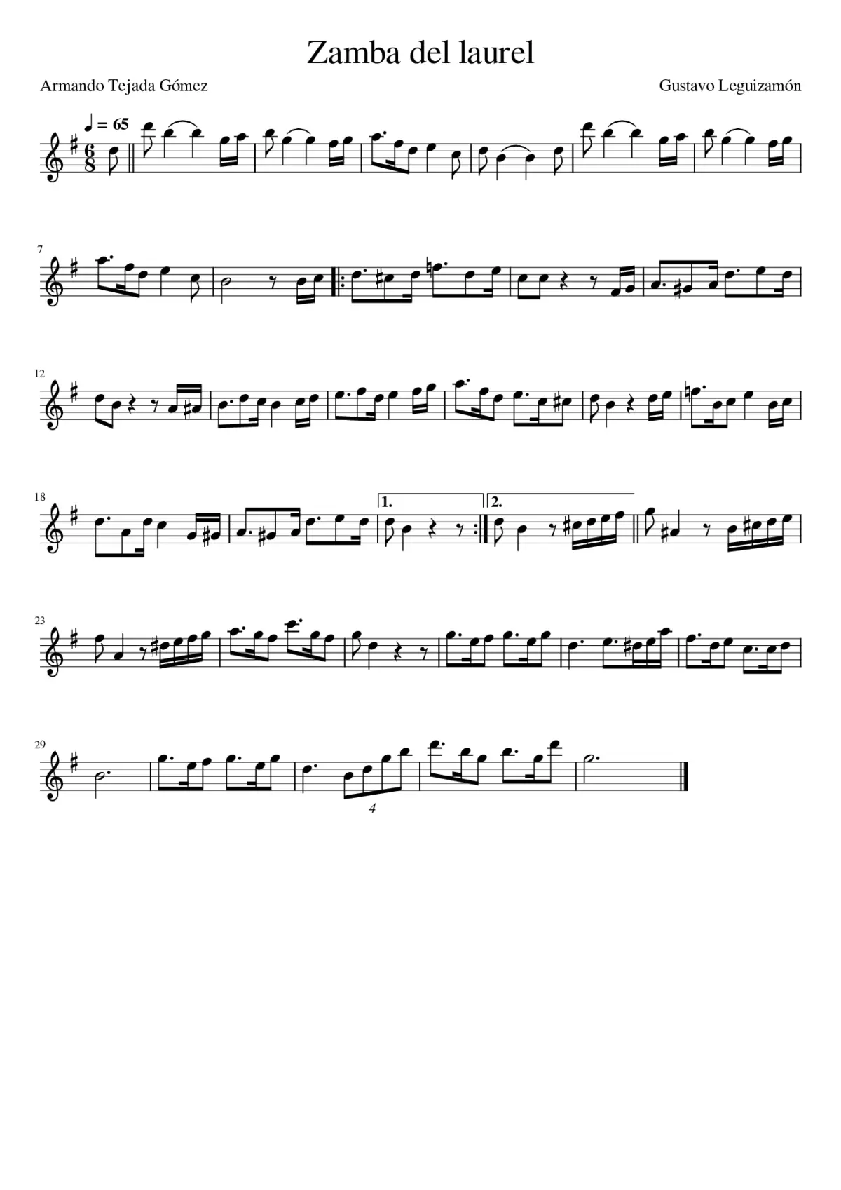 Zamba del laurel - Sol M - Flauta traversa - Page 1