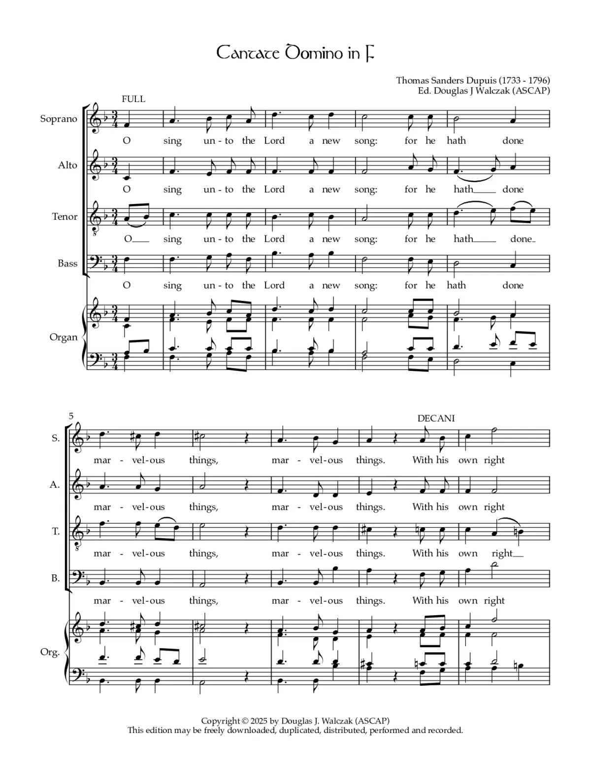 Cantate Domino in F - Page 1