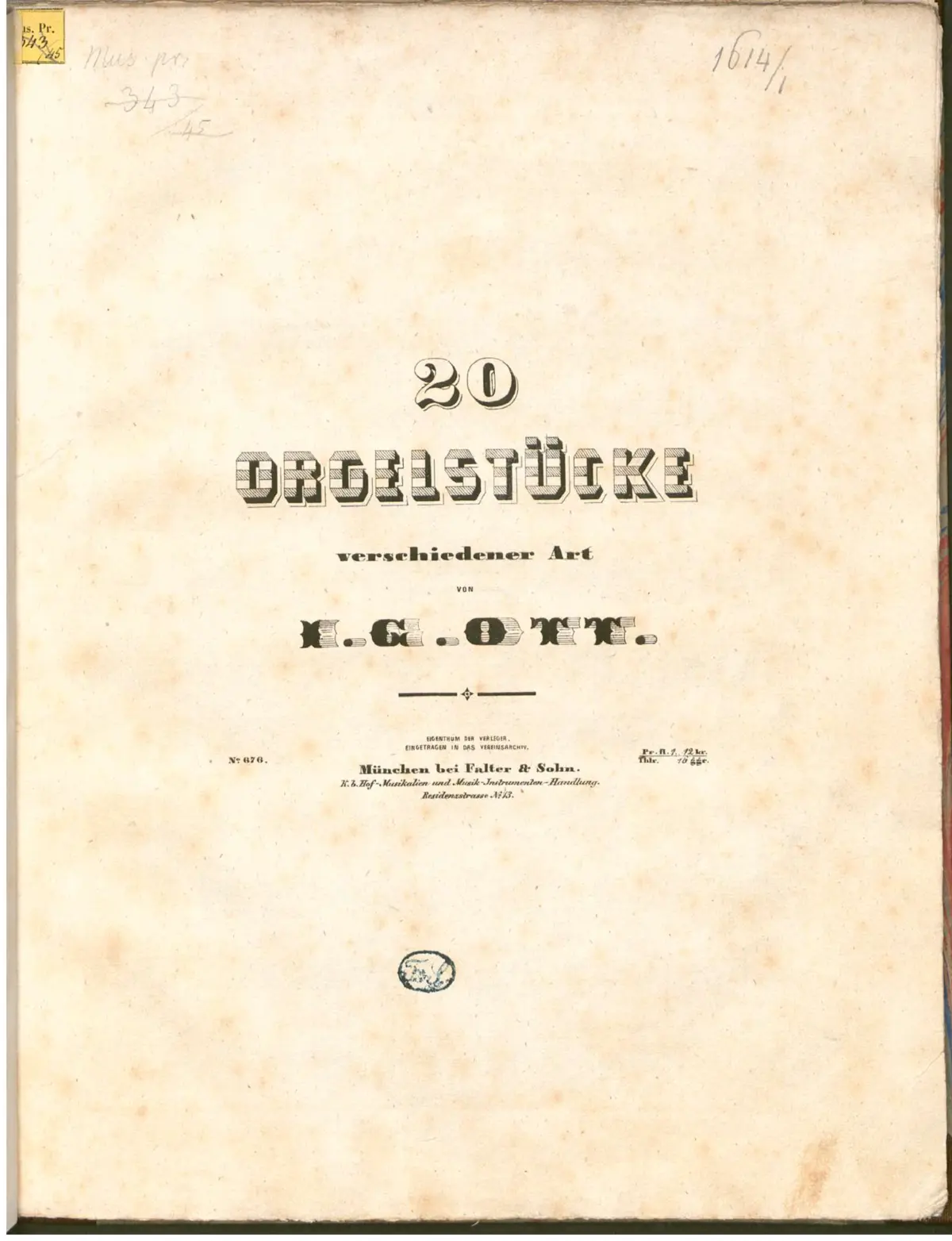 20 Orgelstücke - Page 1