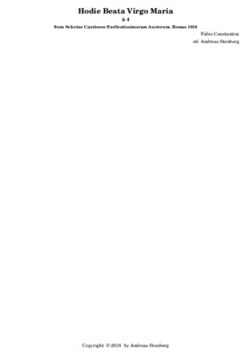 Hodie beata Virgo Maria