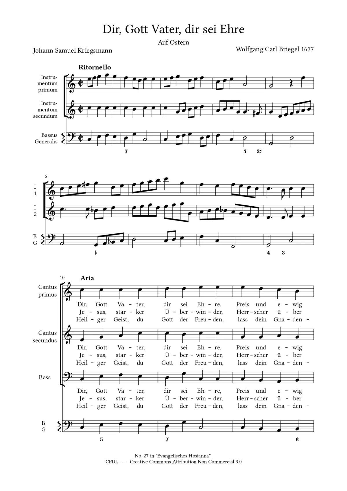 Dir, Gott Vater, dir sei Ehre - Page 1