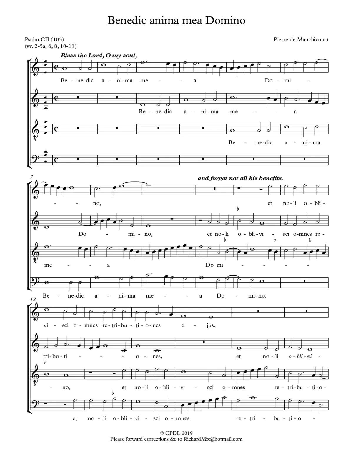 Benedic anima mea - Page 1