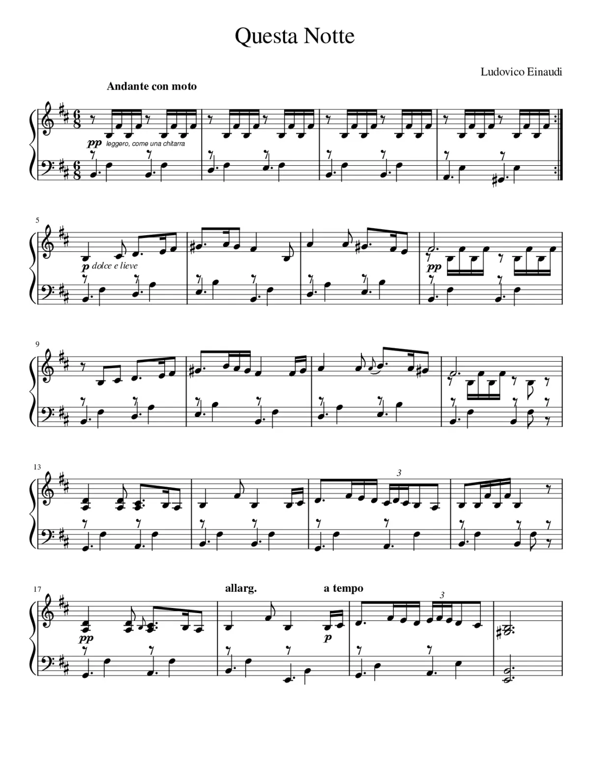 Questa Notte - Page 1
