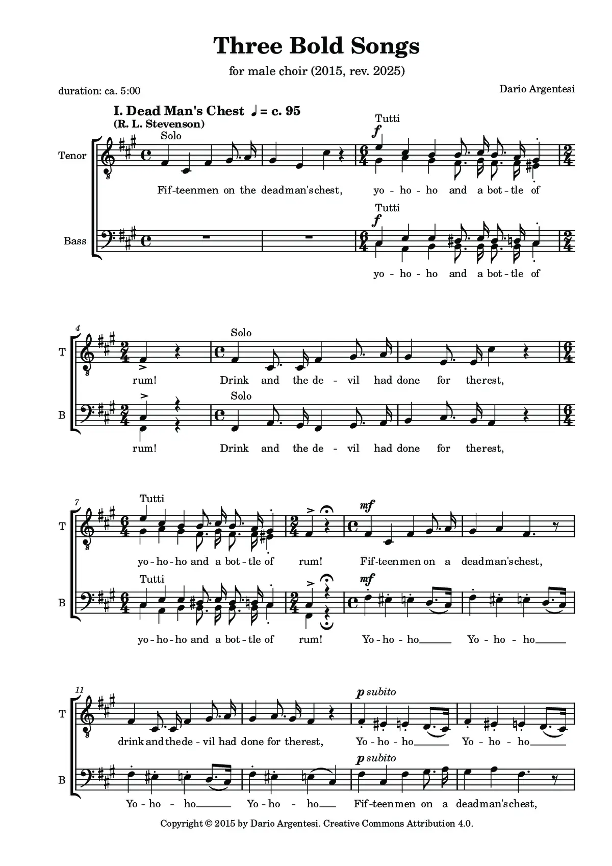 Three Bold Songs - Page 1