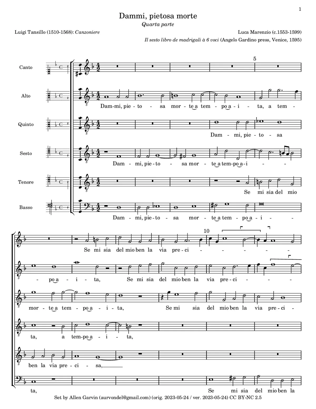 Dammi pietosa morte - Page 1