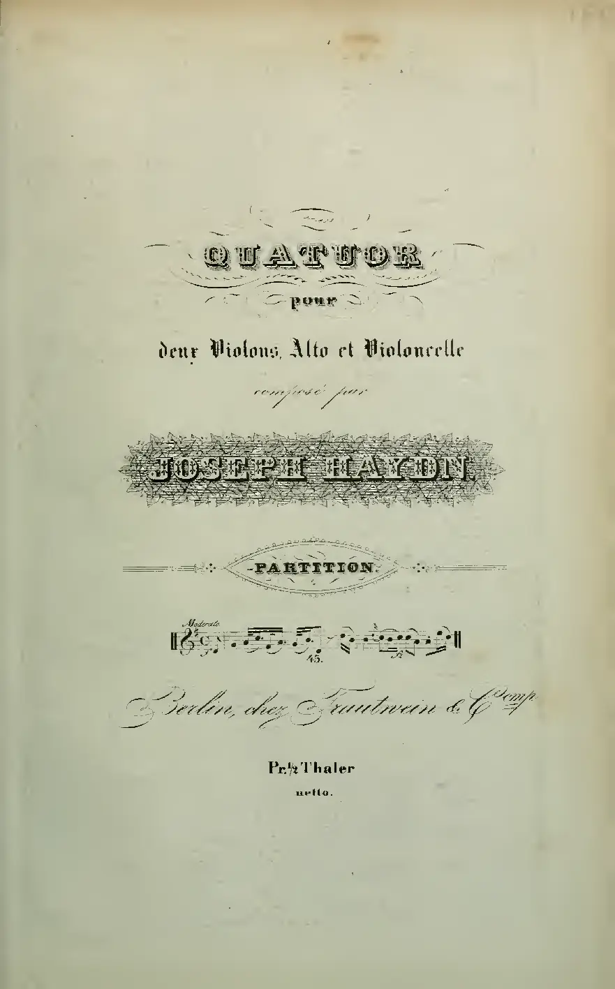 String Quartet in G major - Page 1