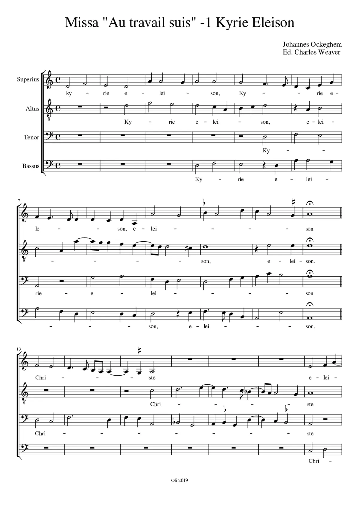 Kyrie 1 Missa Au travail suis - Page 1