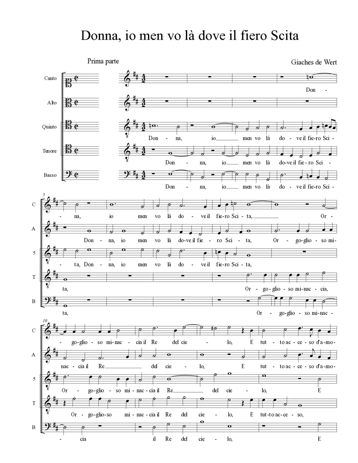 Donna, io men vo là dove il fiero Scita - Page 1