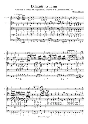 Dilexisti justitiam, MH 376