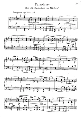 Paraphrase on Wagner's 'Die Meistersinger von Nürnberg'