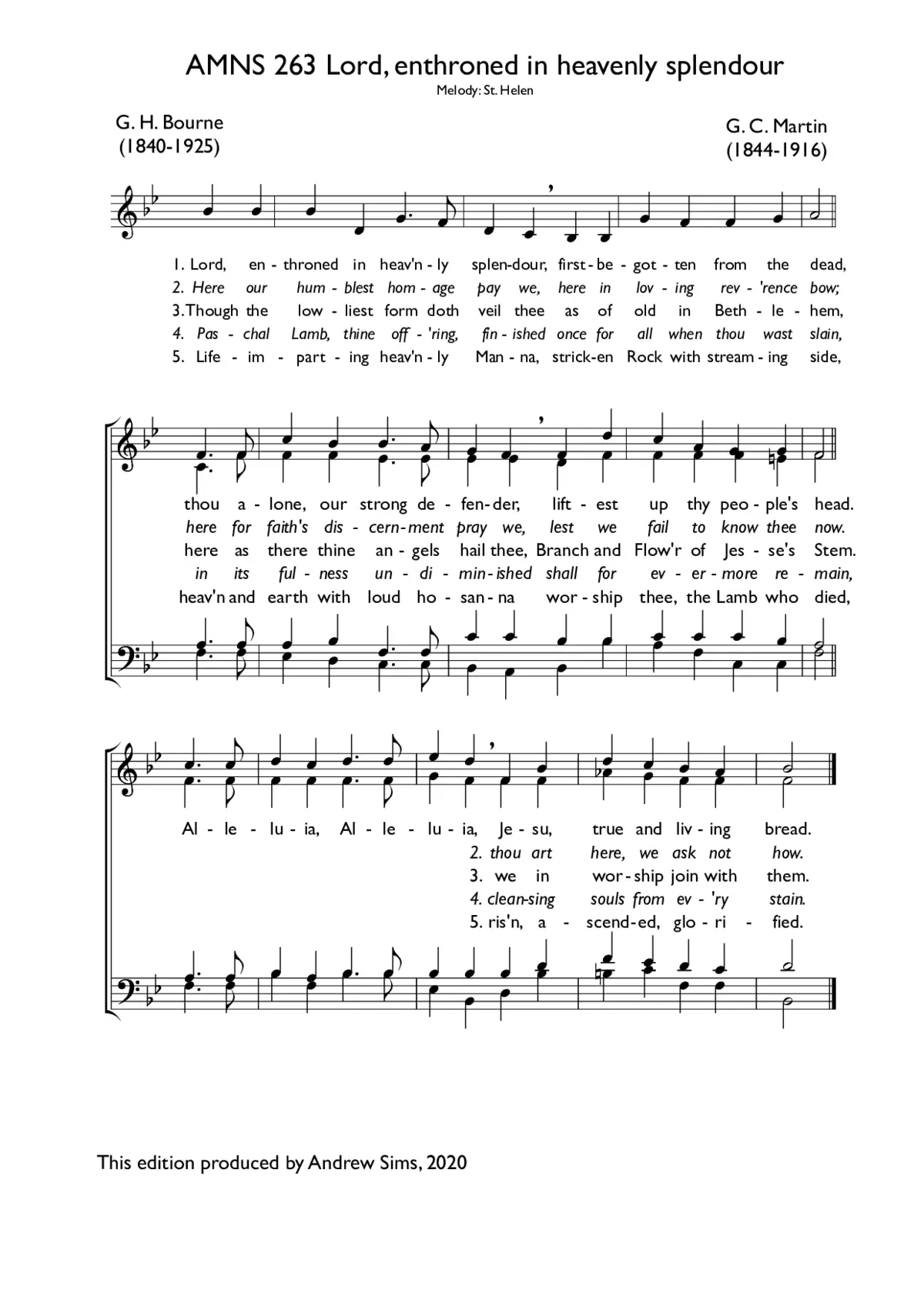 Lord, enthroned in heavenly splendour - Page 1