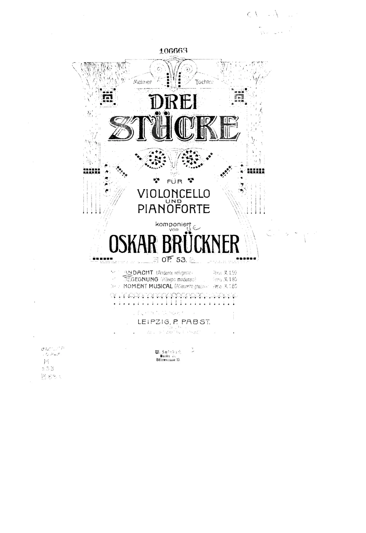 3 Pieces for Cello and Piano, Op.53 - Page 1