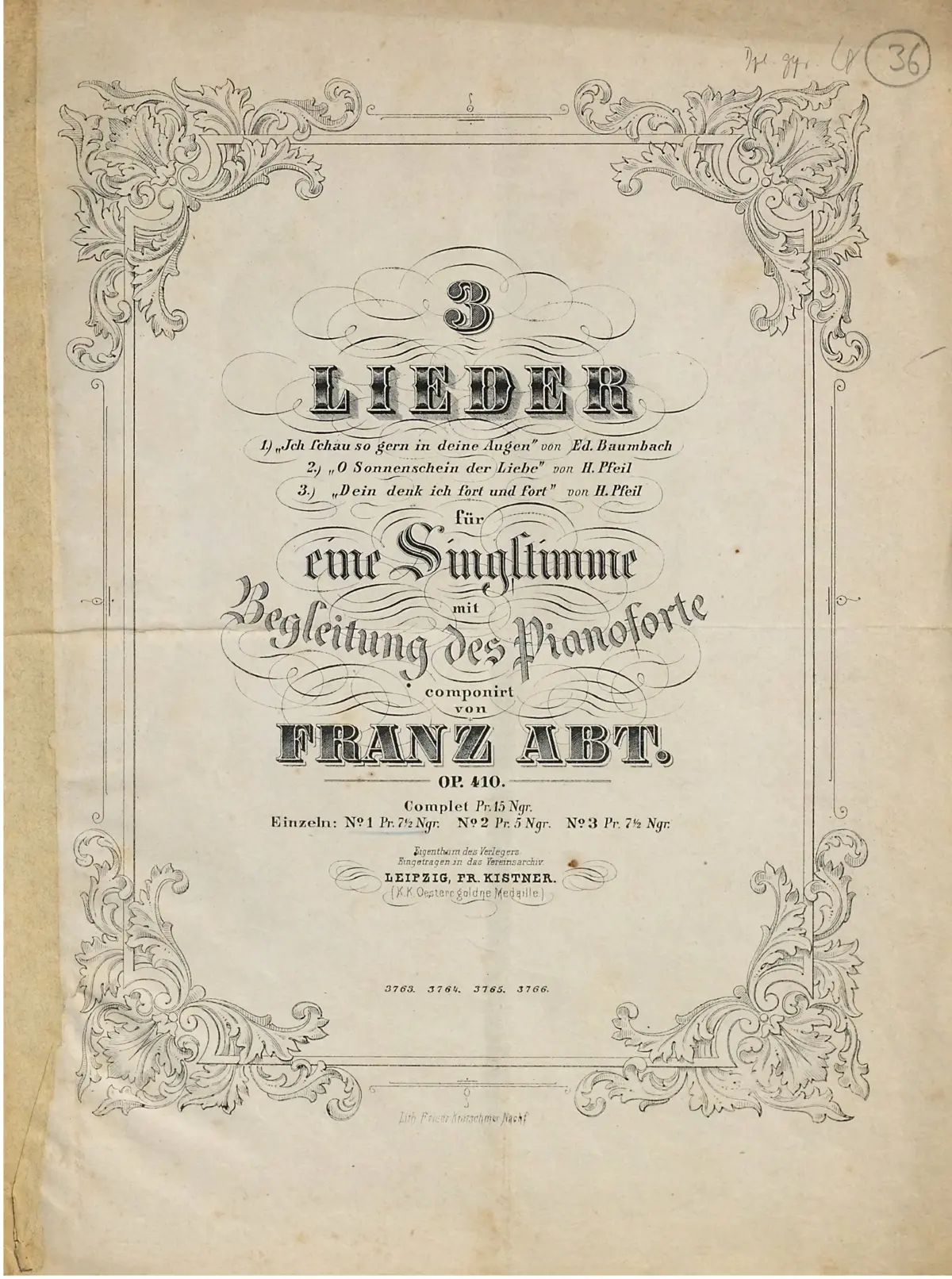 3 Lieder - Page 1