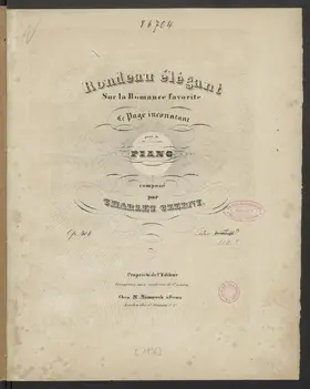 Rondeau élégant sur la romance favorite 'Le page inconstant' pour le piano