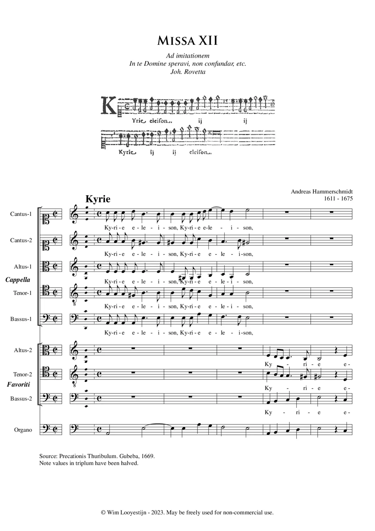 Missa XII - super In te Domine - Page 1