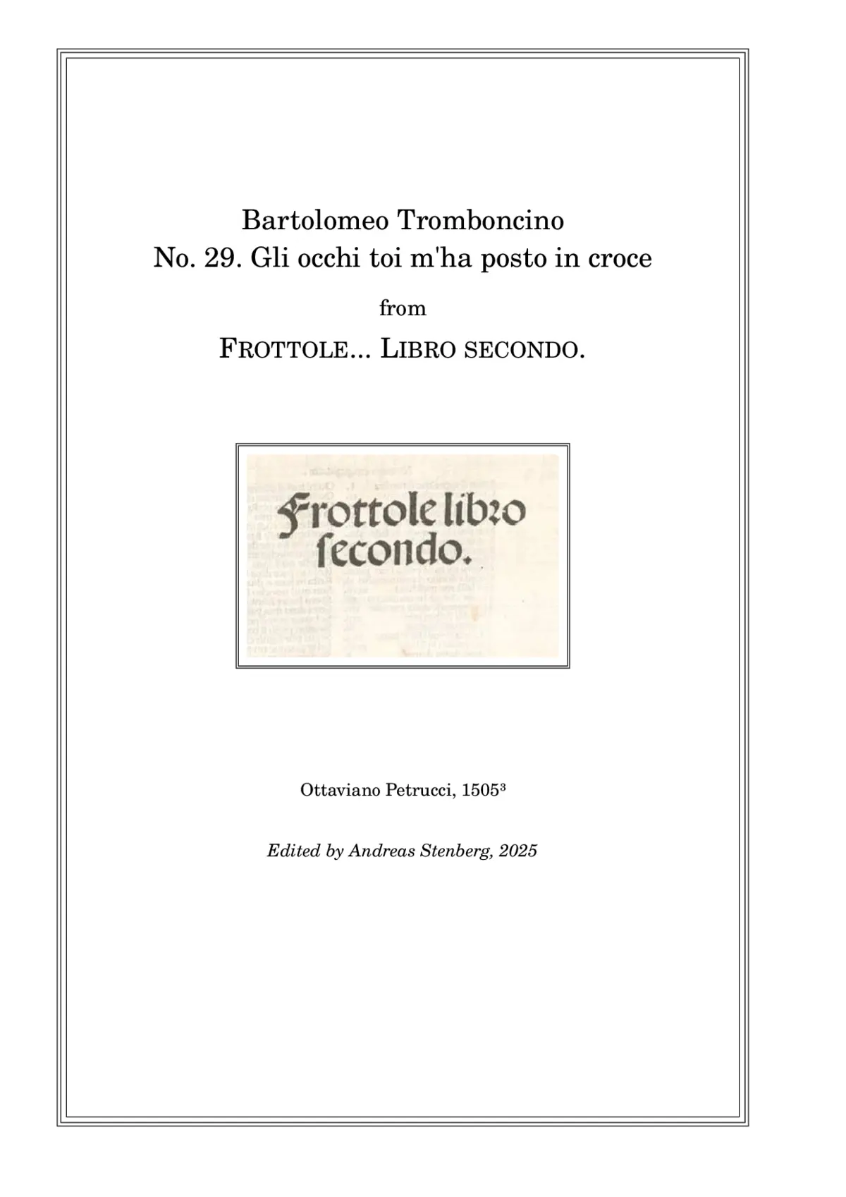 Gli occhi toi m'ha posto in croce - Page 1
