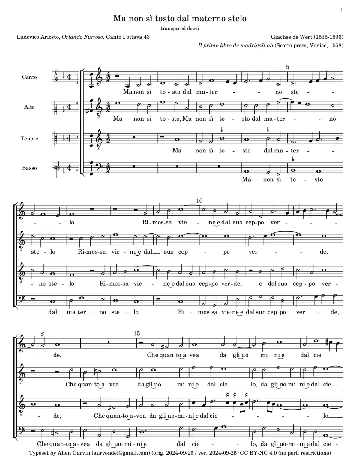 Ma non sì tosto dal materno stelo - Page 1