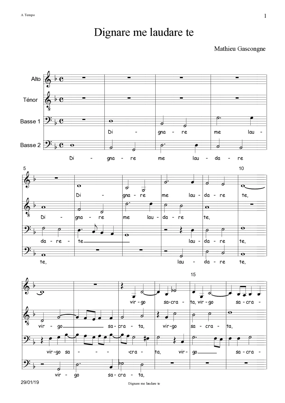 Dignare me laudare te - Page 1