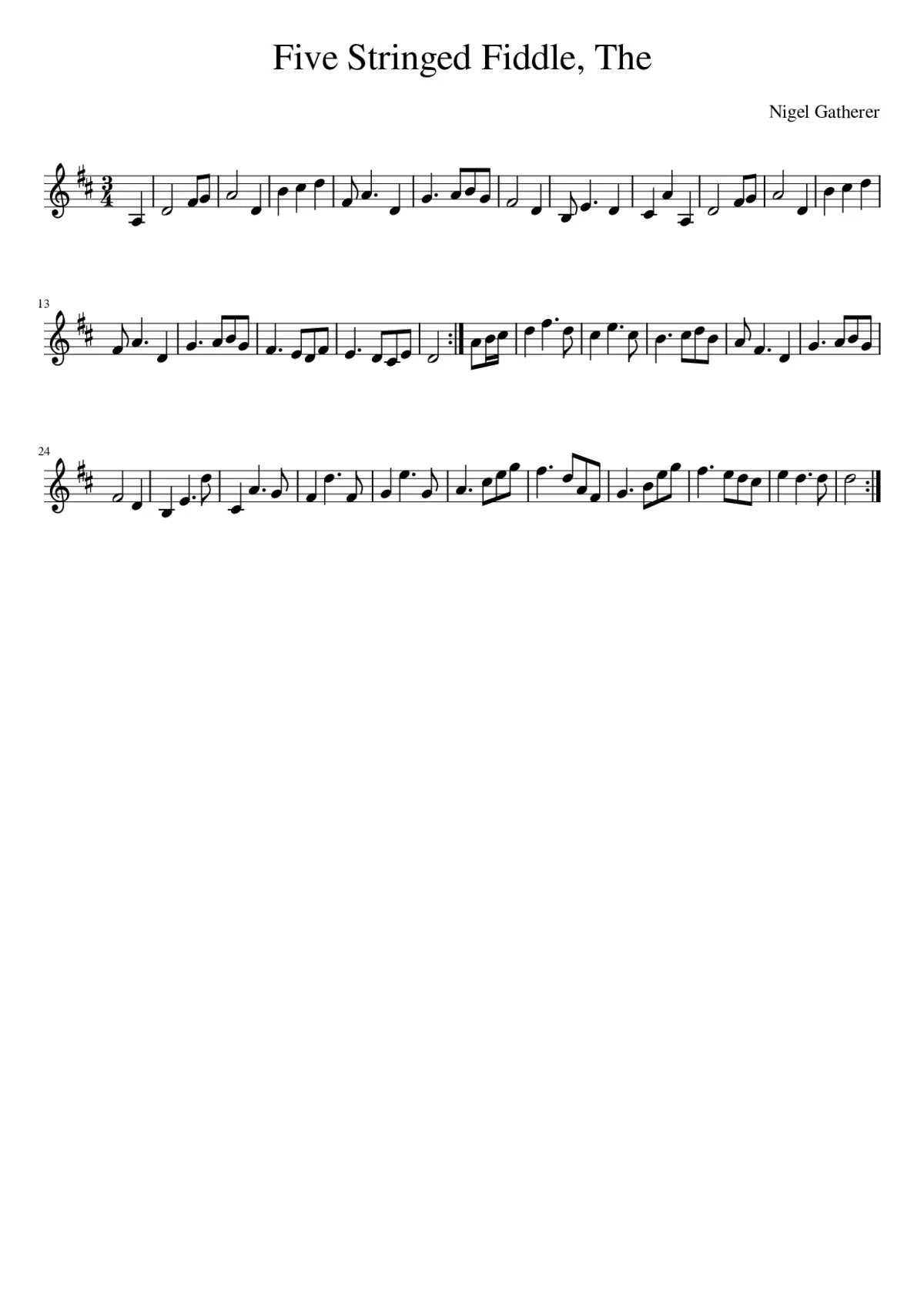 The Five Stringed Fiddle - Page 1