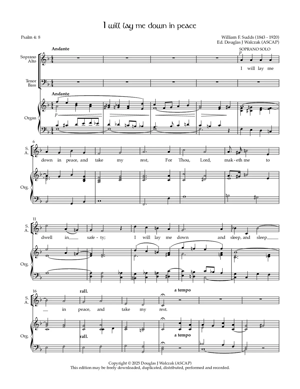I will lay me down in peace - Page 1