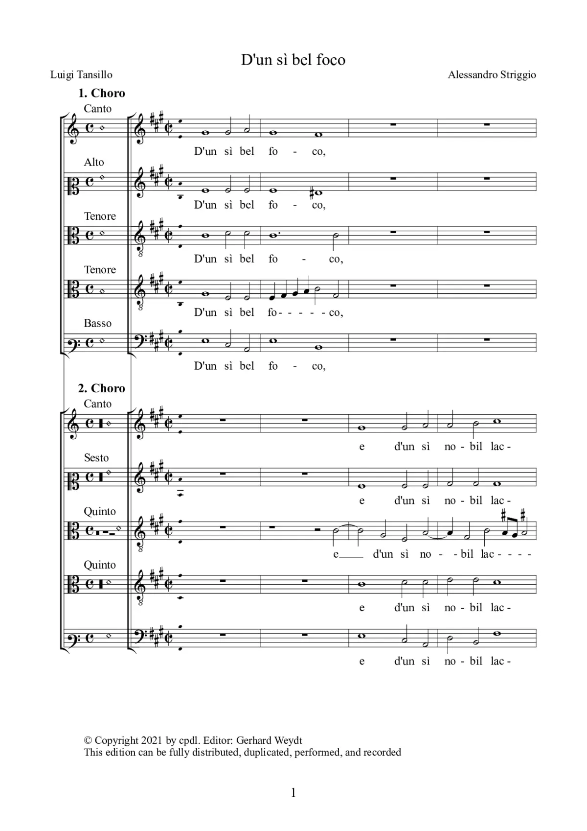 D'un sì bel foco - Page 1