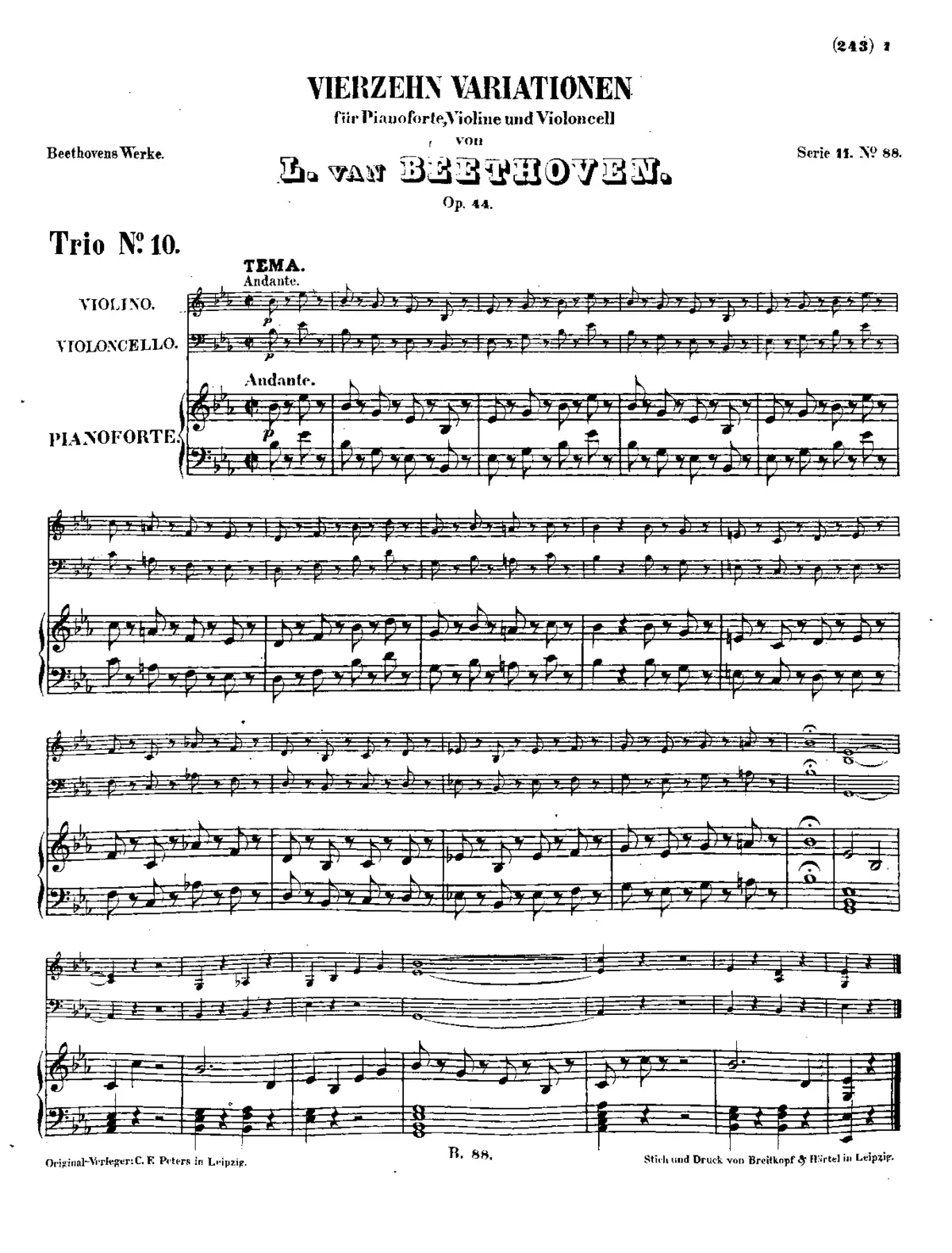 14 Variations for Piano, Violin and Cello - Page 1
