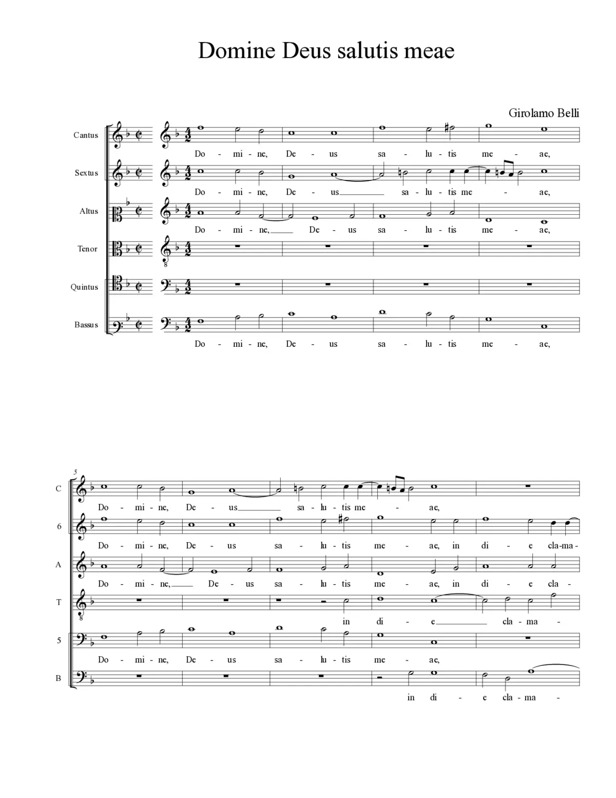 Domine Deus salutis meae - Page 1