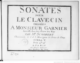 2 Sonatas for the harpsichord, with accompaniment for a violin