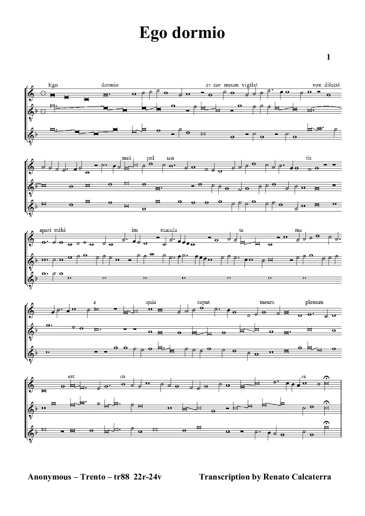 Ego dormio - Page 1