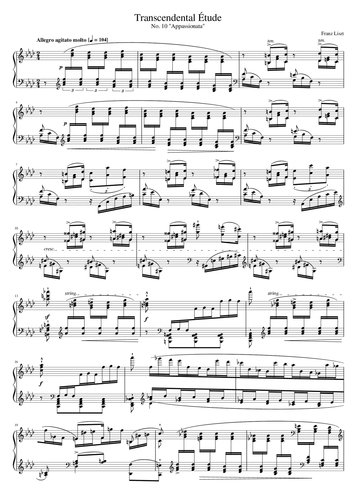 Études d'exécution transcendante S.139 - Page 1