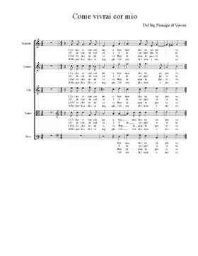 Come vivrai cor mio