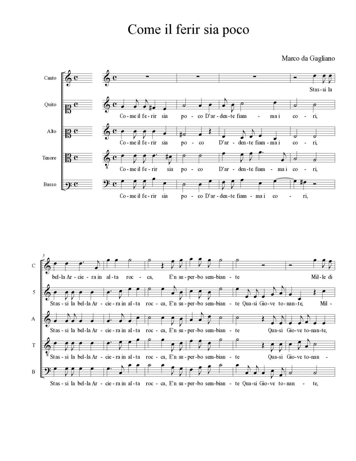 Come il ferir sia poco - Page 1