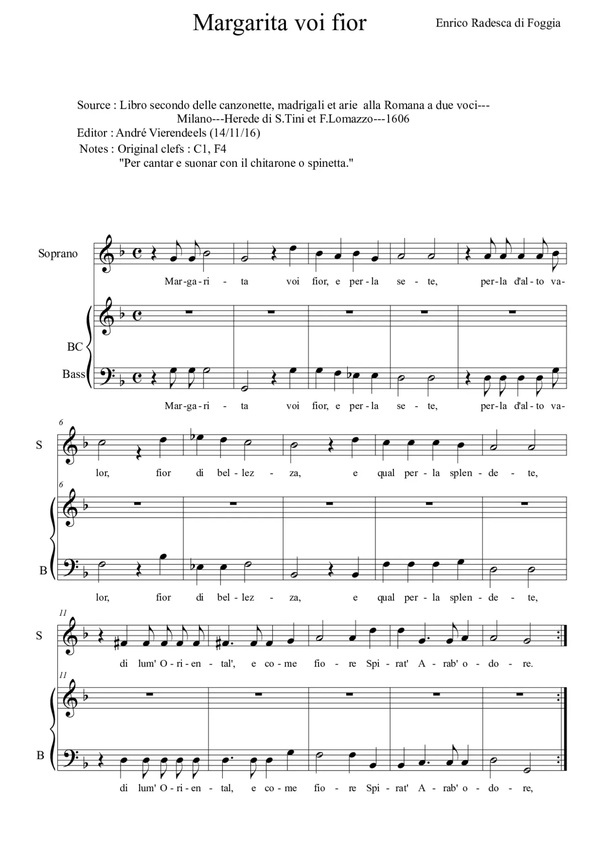 Margarita voi fior - Page 1