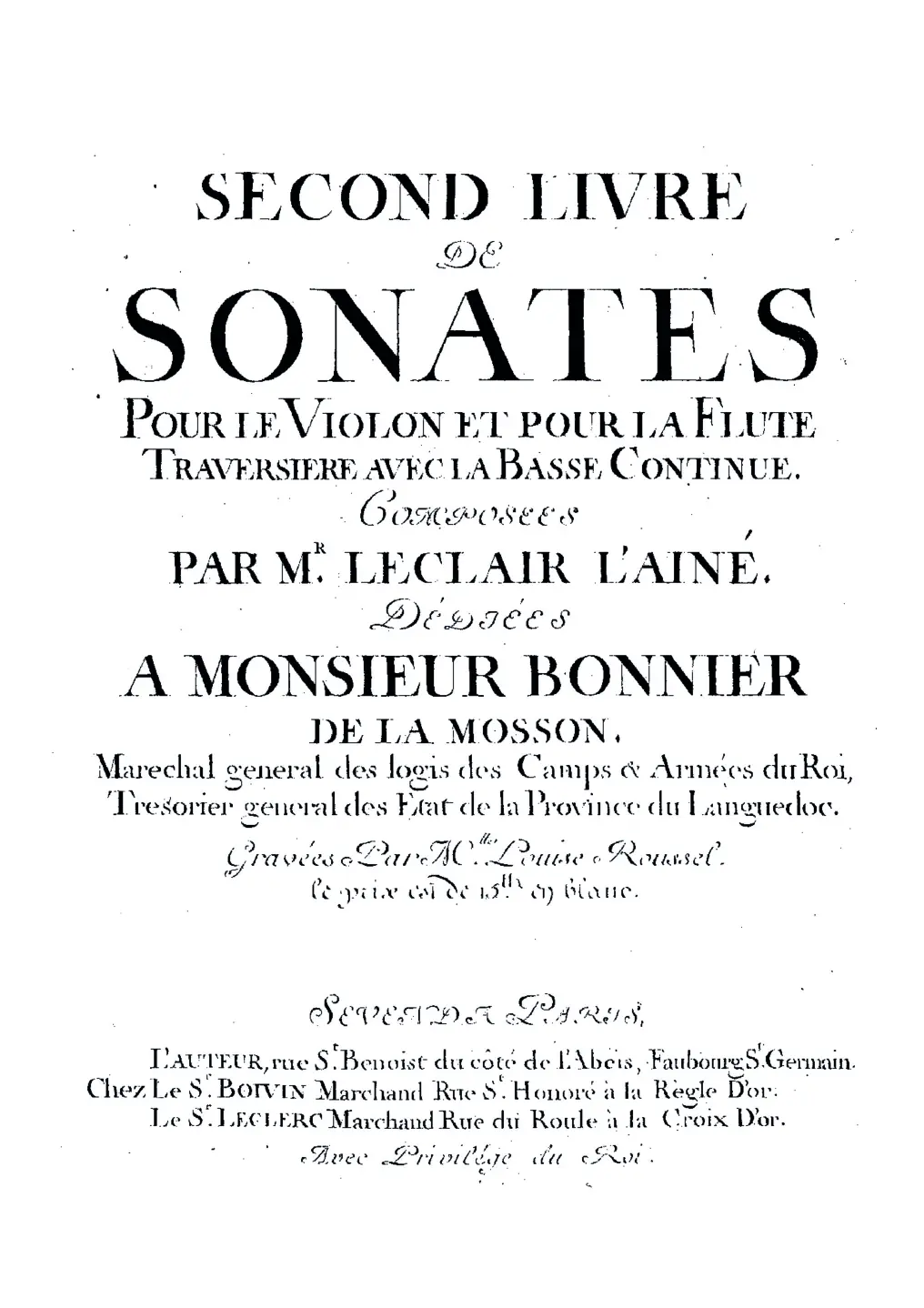 12 Sonatas for Violin or Flute and Continuo (Book II) - Page 1
