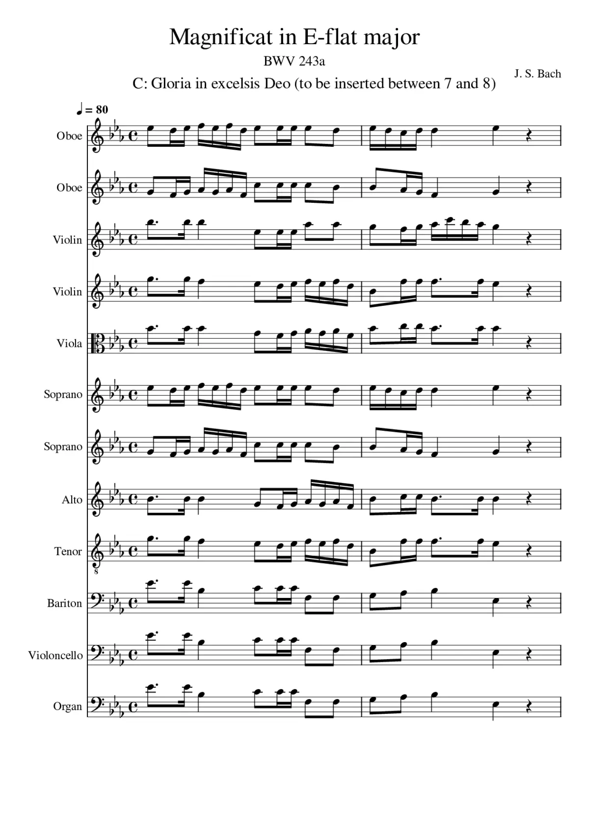 Magnificat in E-flat major BWV 243a - Page 1
