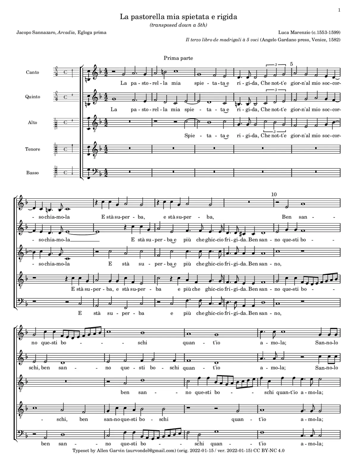 La pastorella mia spietata - Page 1