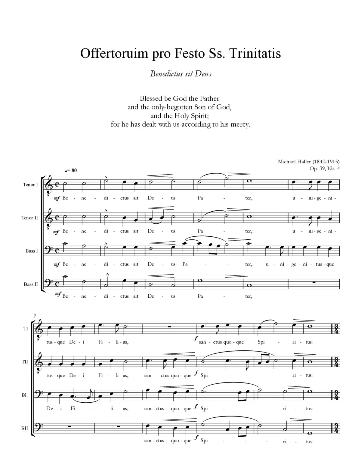 Benedictus sit Deus - Page 1