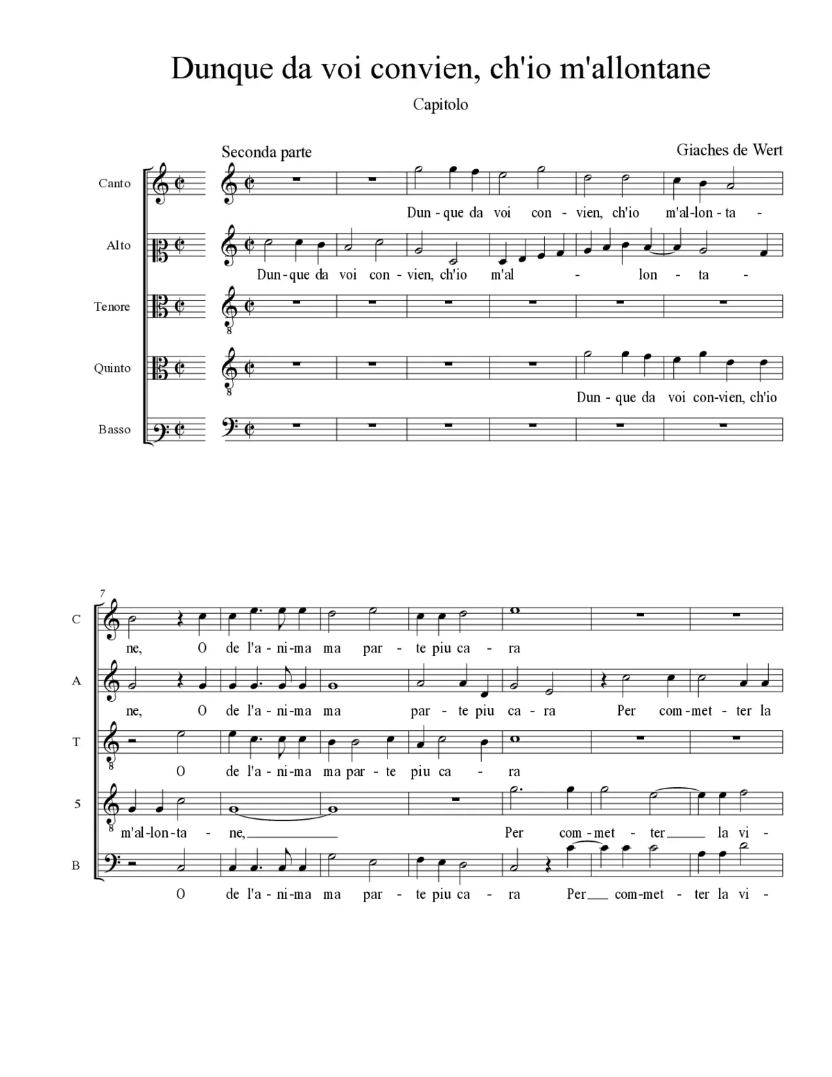 Dunque da voi convien, ch'io m'allontane - Page 1