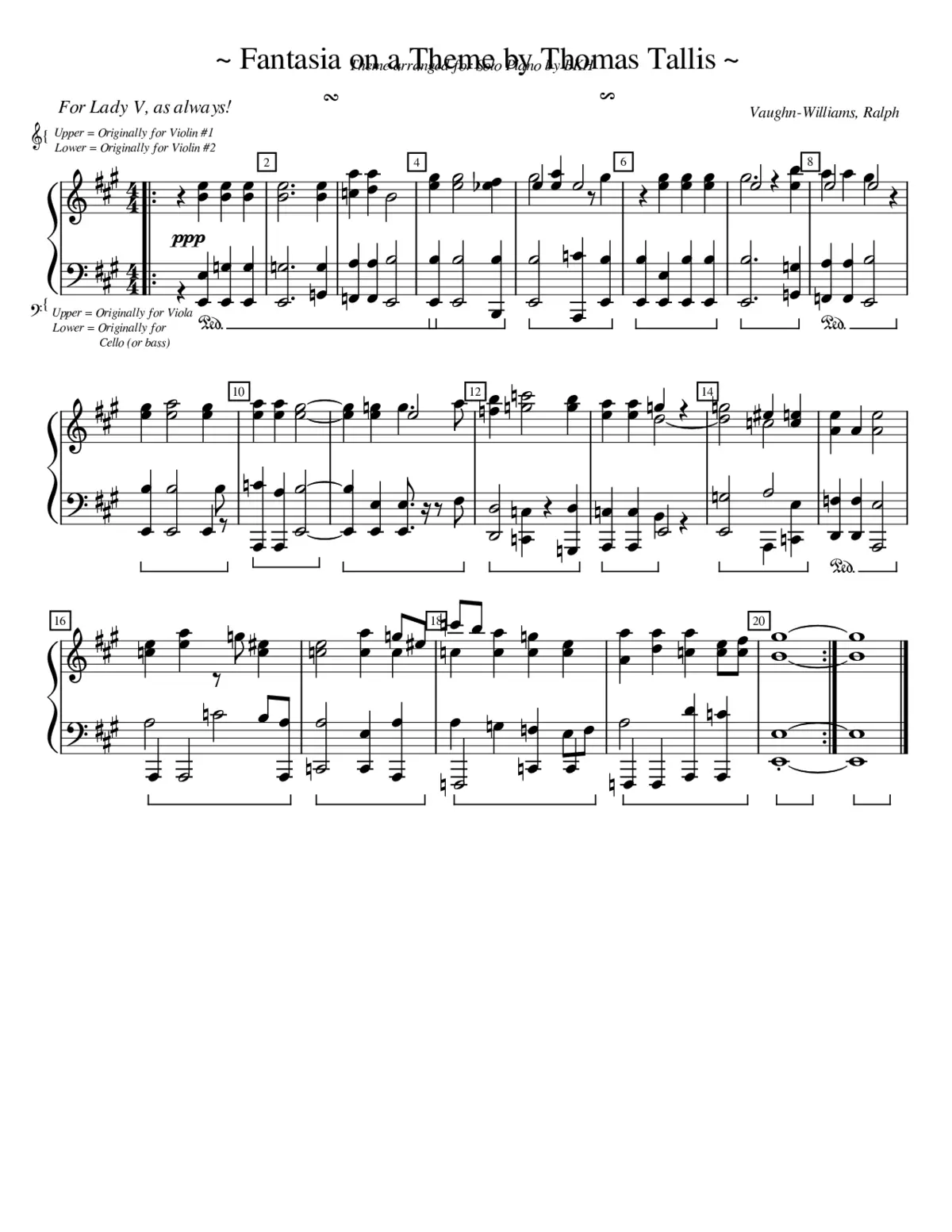 Fantasia on a Theme by Thomas Tallis - Page 1