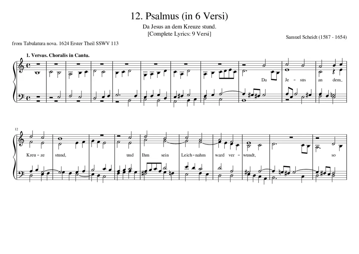 Da Jesus an dem Kreuze Stund SSWV 113 - Page 1