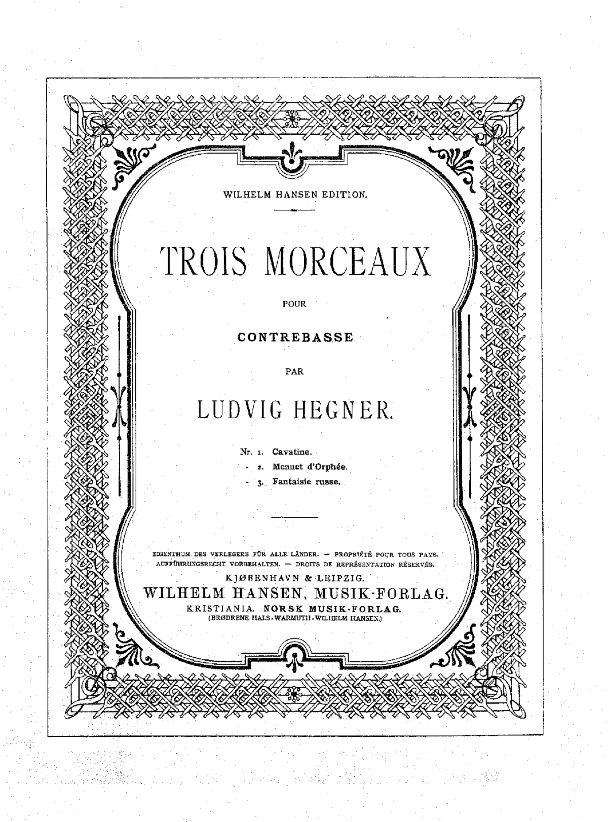 Trois Morceaux pour contrebasse - Page 1