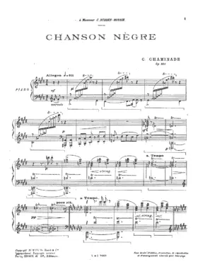 Chanson Nègre, Op.161