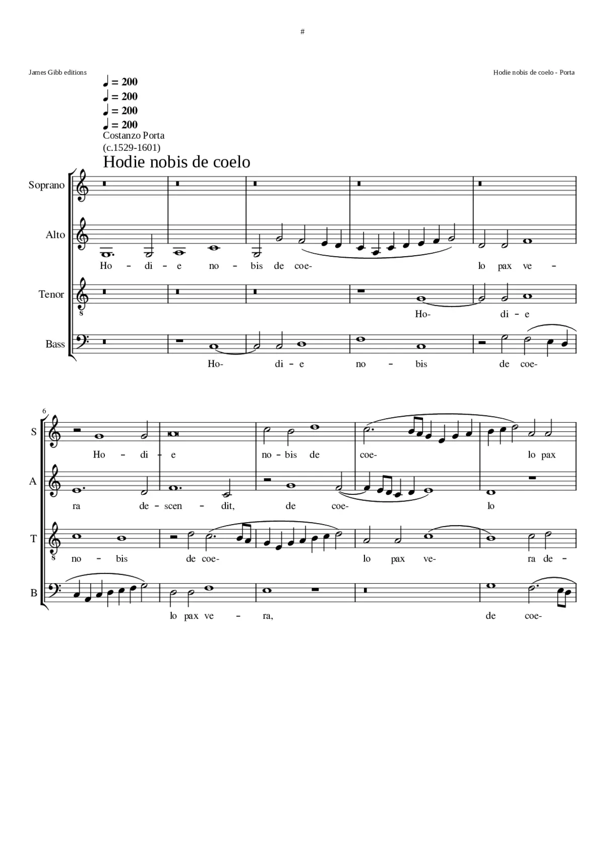 Hodie nobis de coelo - Page 1